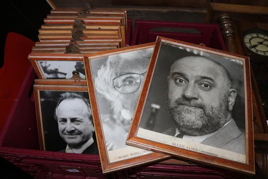 2 boxes of framed celebrity photos